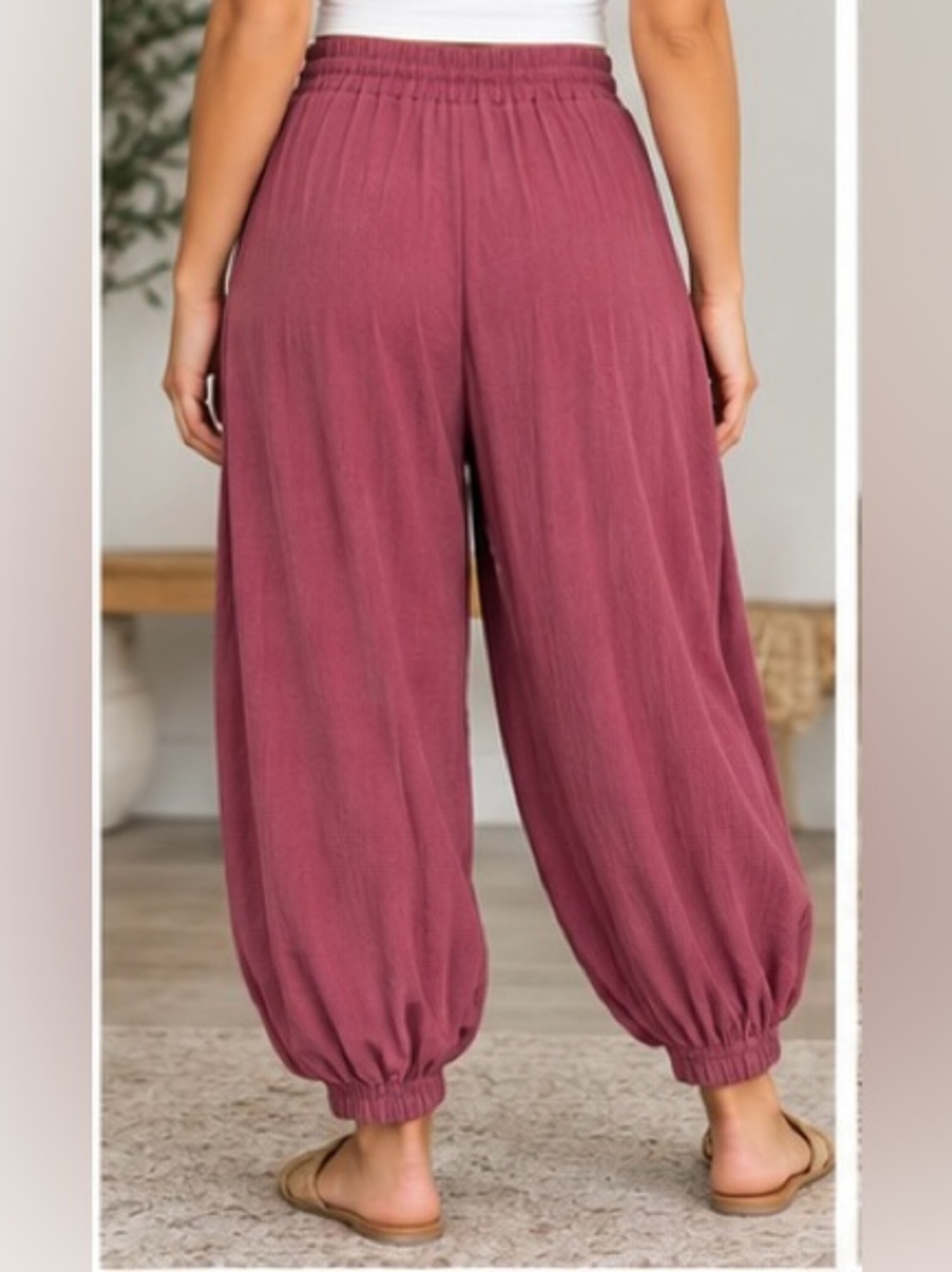 Easel Wide Leg Harem Genie Pants with Pockets - Large - NWT - Picture 3 of 12